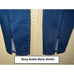 Isaac Mizrahi Live Jeans Womens 18W Ankle Skinny Back Slits Medium Blue Denim
